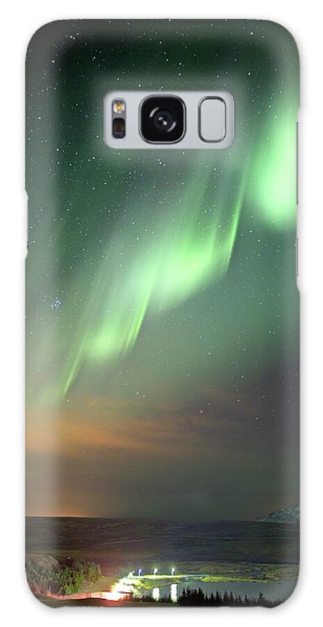 Iceland Galaxy Case featuring the photograph Industrial lights - and magic by Christopher Mathews