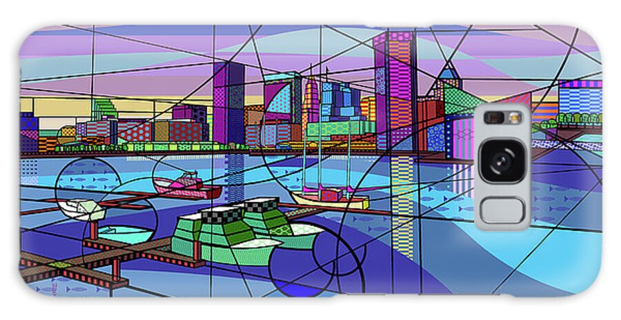 Inner Baltimore Harbor Galaxy Case featuring the digital art Inner Baltimore Harbor by Randall J Henrie