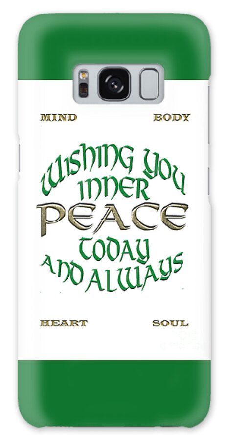 Calligraphy Galaxy Case featuring the digital art Inner Peace Wish by Jacqueline Shuler