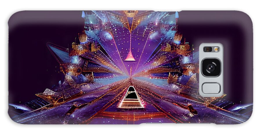 Intergalactic Pyramid City Galaxy Case featuring the digital art Intergalactic Pyramid City by Michael Canteen