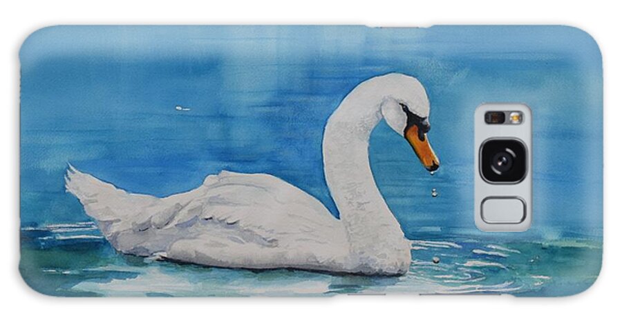 Swan Galaxy Case featuring the painting Interlude by Celene Terry