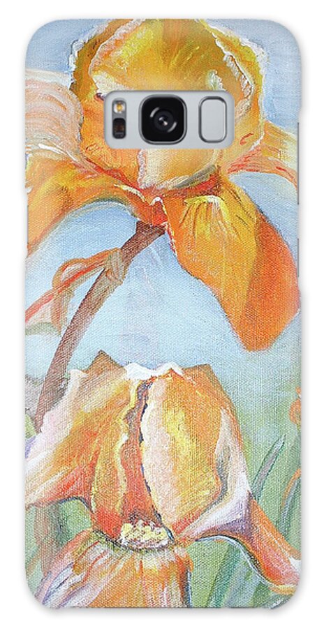 Iris Galaxy Case featuring the painting Yellow Iris  by Genevieve Holland