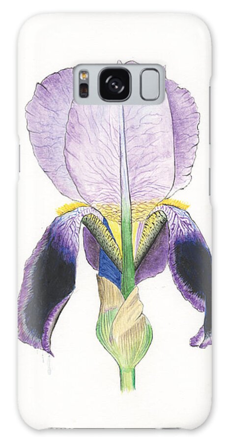Iris Galaxy Case featuring the painting Iris, Purple by Bob Labno