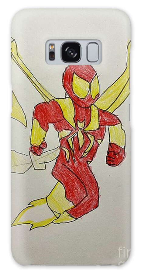 Justin Moore Galaxy Case featuring the drawing Iron Spider by Moore Creative Images