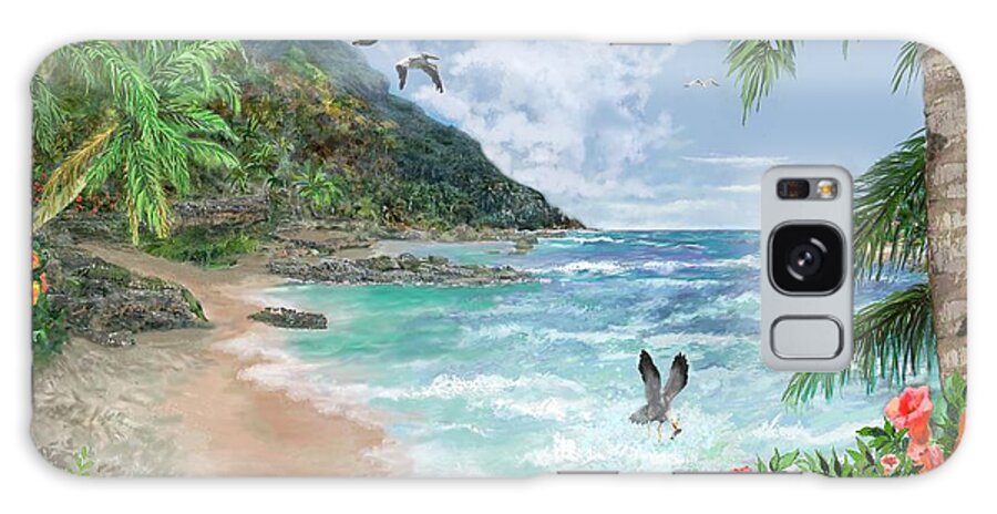 Island Galaxy Case featuring the digital art Tropical Island Beach by Marilyn Cullingford