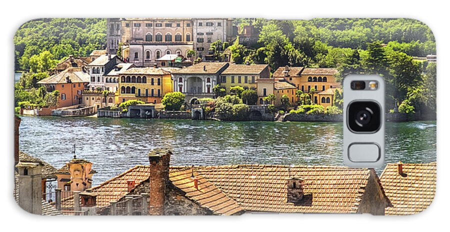 Orta Galaxy Case featuring the photograph Italy lake painting like, San Giulio island on Orta lake Novara by Luca Lorenzelli