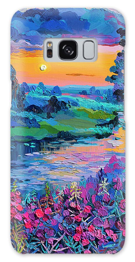 Landscape Galaxy Case featuring the painting Ivan Tea by Anastasia Trusova