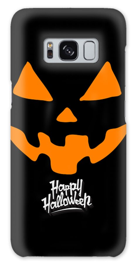 Funny Galaxy Case featuring the digital art Jack-O-Lantern Pumpkin Happy Halloween by Flippin Sweet Gear
