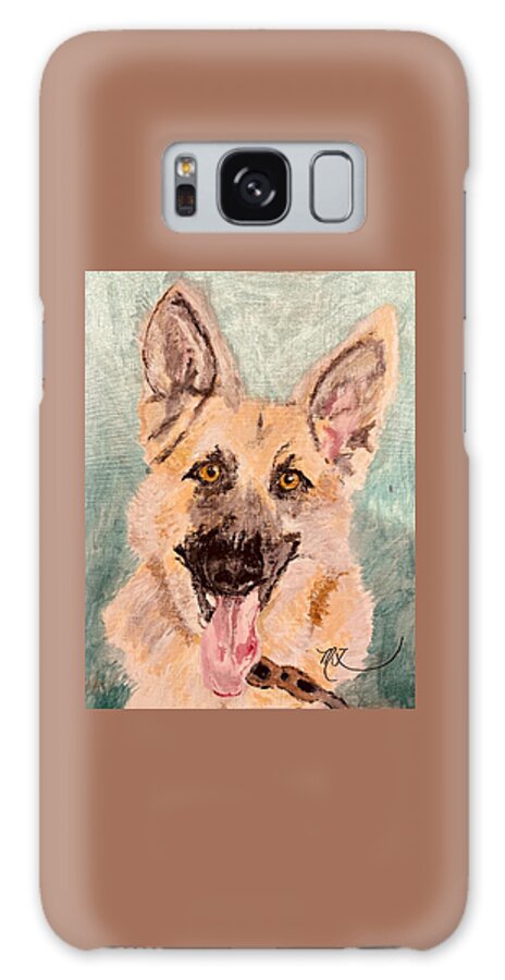 Dog Galaxy Case featuring the painting German Shepherd by Melody Fowler