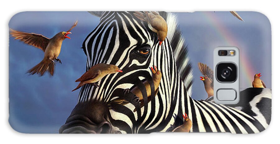 Zebra Galaxy Case featuring the digital art Jailbird, A Closer Look by Jerry LoFaro