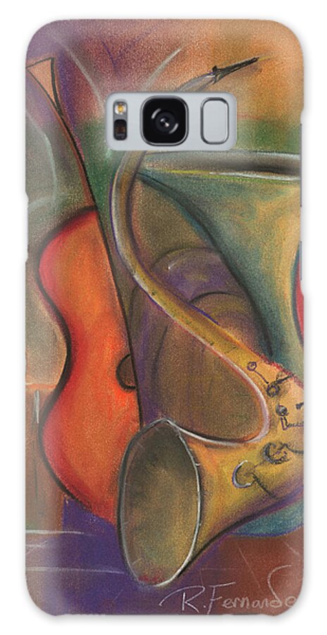 Music Galaxy Case featuring the pastel Jazz by Raymond Fernandez