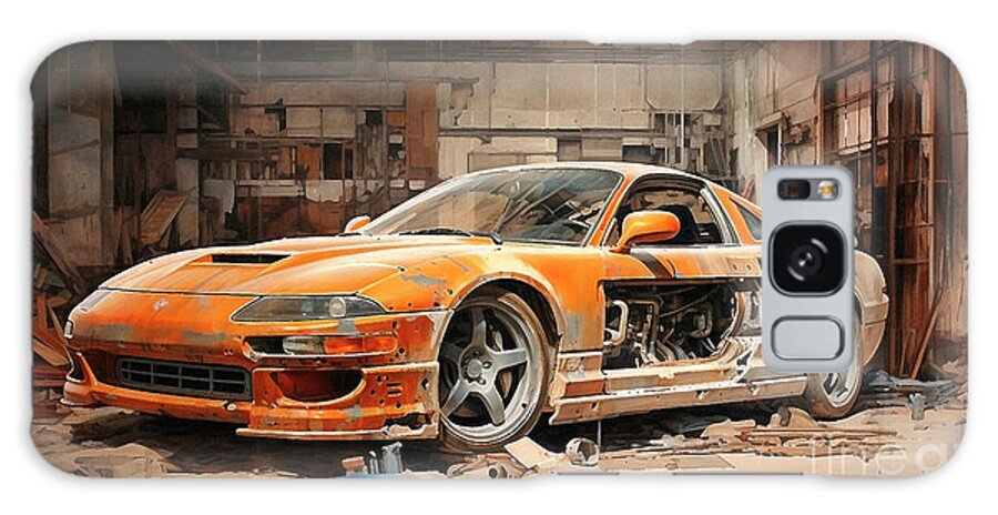 Vehicles Galaxy Case featuring the drawing JDM Car 829 Mitsubishi 3000GT Dodge Stealth  by Clark Leffler