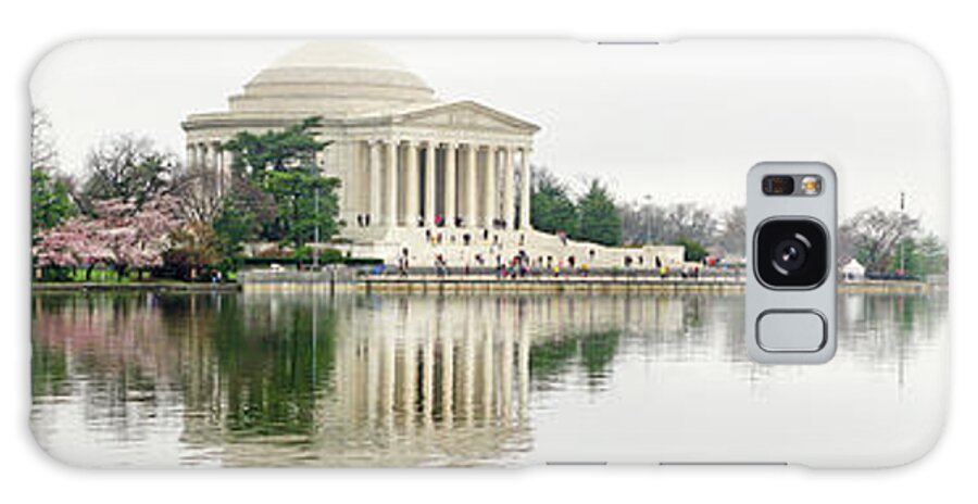 Tidal Basin Galaxy Case featuring the photograph Jefferson Memorial and Cherry Blossoms Panorama by Jack Schultz