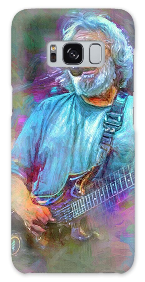 Jerry Garcia Galaxy Case featuring the mixed media Jerry by Mal Bray