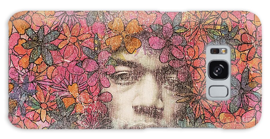Jimi Galaxy Case featuring the painting JIMI HENDRIX Flower Child Abstract by Lynnie Lang
