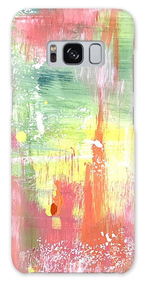 Abstract Galaxy Case featuring the painting Jingle Bells Colorful Abstract Painting by Christie Olstad