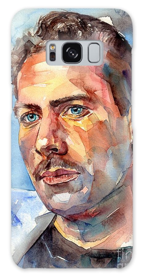 John Steinbeck Galaxy Case featuring the painting John Steinbeck Portrait by Suzann Sines