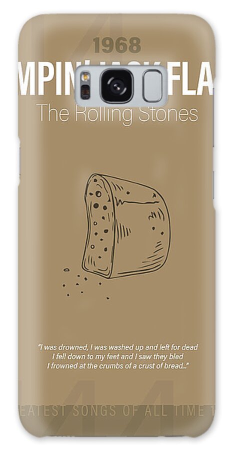 Jumpin' Jack Flash Galaxy Case featuring the mixed media Jumpin' Jack Flash The Rolling Stones Minimalist Song Lyrics Greatest Hits of All Time 144 by Design Turnpike
