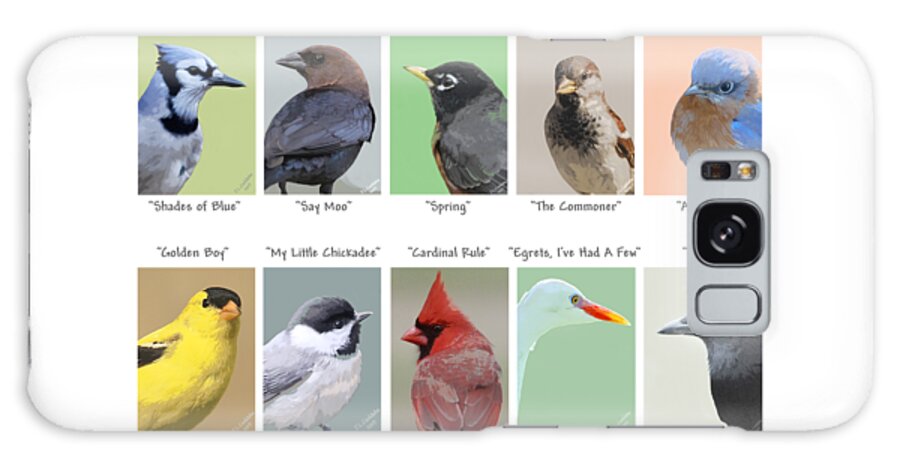 Animal Galaxy Case featuring the mixed media Birds En Masse 1 by Judy Cuddehe
