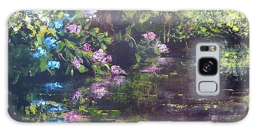 Hydrangea Galaxy Case featuring the painting Hydrangea Reflections by Zan Savage