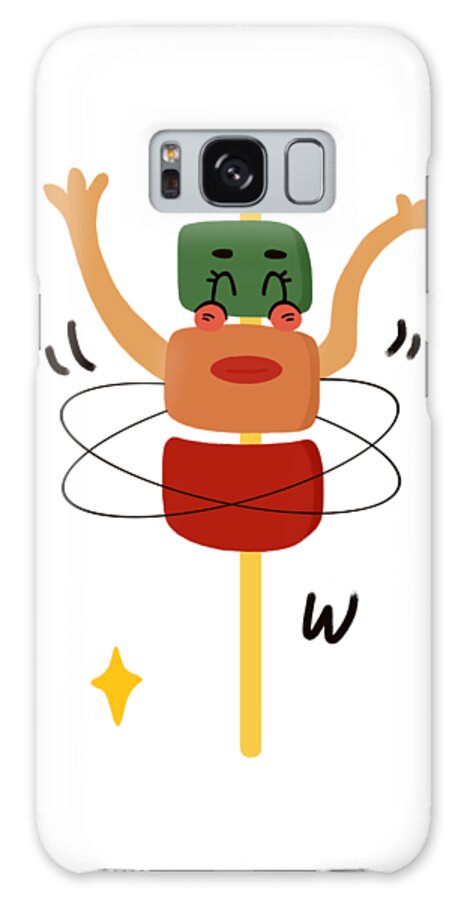 Digital，festival Galaxy Case featuring the drawing Kabob likes to play hula hoop by Min Fen Zhu