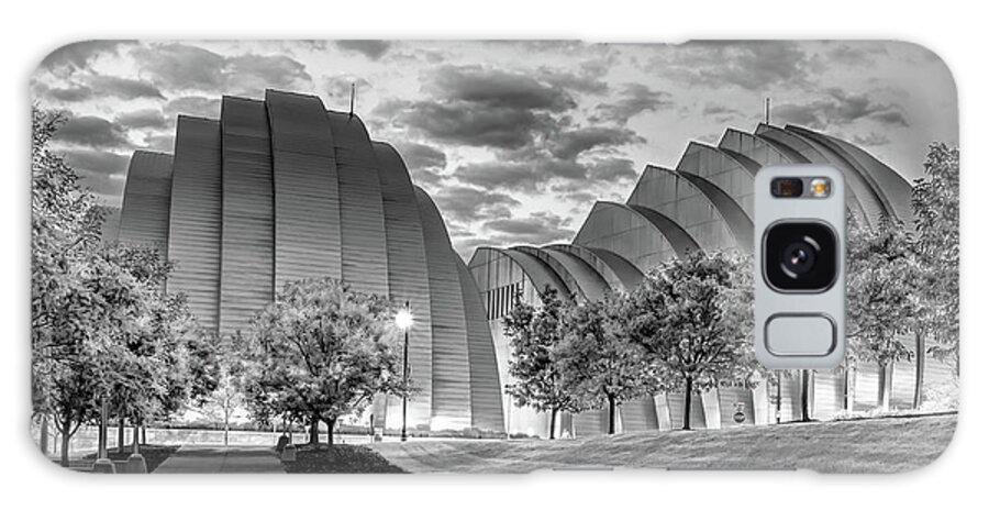 Kansas City Galaxy Case featuring the photograph Kansas City Kauffman Center For The Performing Arts - Infrared Monochrome by Gregory Ballos