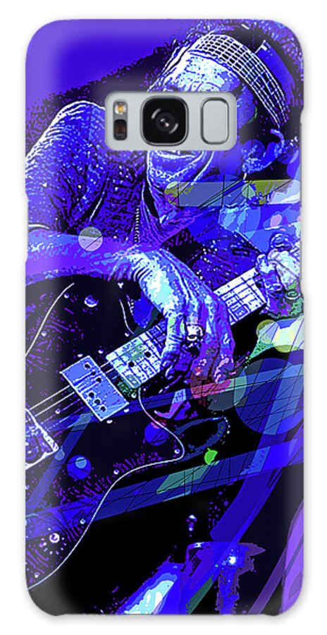 Pop Art Galaxy S8 Case featuring the painting Keith Richards Blue by David Lloyd Glover