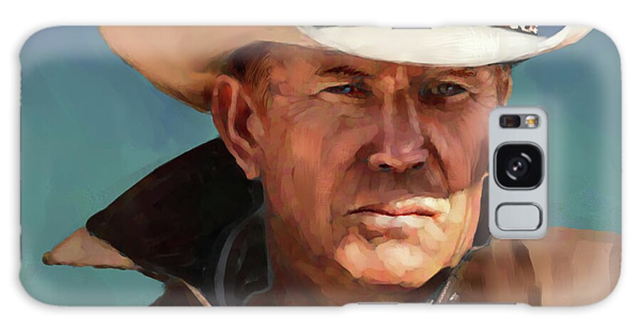 Kevin Costner Galaxy Case featuring the digital art Kevin Costner, Yellowstone by Scott Bowlinger