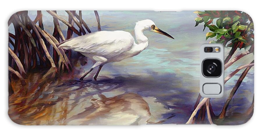 Heron Galaxy Case featuring the painting Key West Breakfast by Laurie Snow Hein