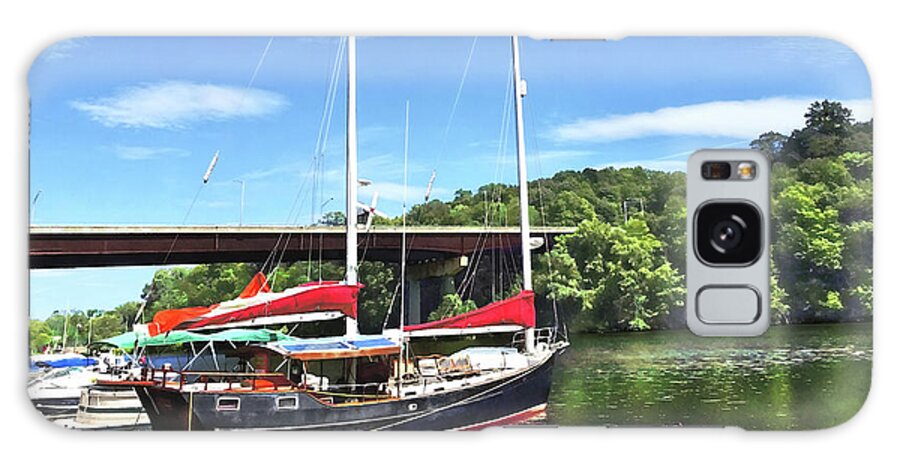 Kingston Galaxy Case featuring the photograph Kingston NY - Colorful Boats on Rondout Creek by Susan Savad