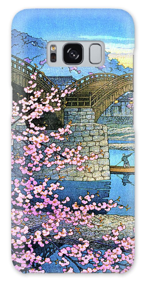 Kawase Hasui Galaxy Case featuring the painting Kintai bridge night spring - Digital Remastered Edition by Kawase Hasui