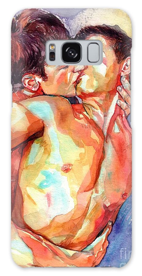 Love Galaxy Case featuring the painting Kiss in the Light by Suzann Sines