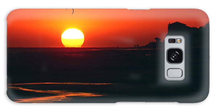 Sunset Galaxy Case featuring the photograph Kitesurfing la Playa de la Costilla by fototaker Tony