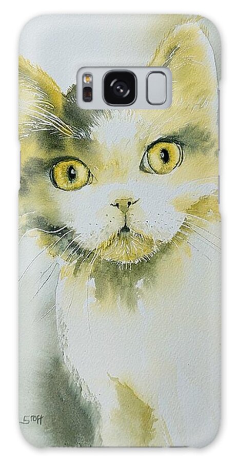 Galaxy Case featuring the painting Kitty in Green by Sandie Croft