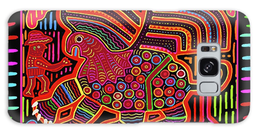 Cuna Dragon Galaxy Case featuring the digital art Kuna Indian Dragon by Vagabond Folk Art - Virginia Vivier