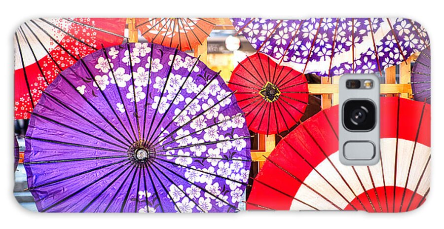 Kyoto Galaxy Case featuring the photograph Kyoto Parasol Display - Japan by Stuart Litoff