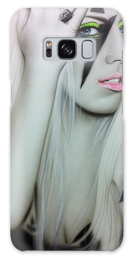 Lady Gaga Galaxy Case featuring the painting Lady Gaga by Christian Chapman Art