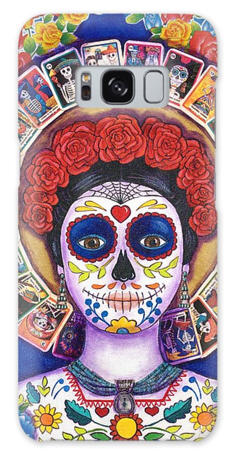 Dia De Los Muertos Galaxy Case featuring the painting Lady of the Loteria by Candy Mayer