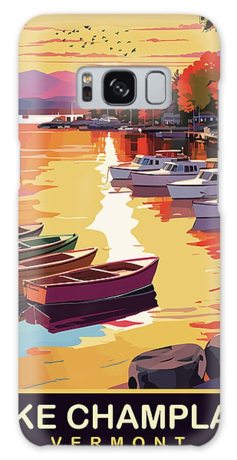 Burlington Galaxy Case featuring the digital art Lake Champlain, Vermont by Long Shot