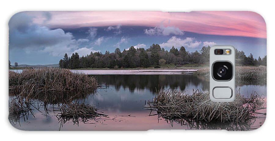 San Diego Galaxy Case featuring the photograph Lake Cuyamaca Rain Cloud at Sunset by William Dunigan