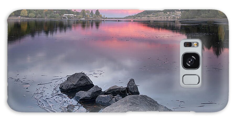 San Diego Galaxy Case featuring the photograph Lake Cuyamaca Stones and Sunrise by William Dunigan