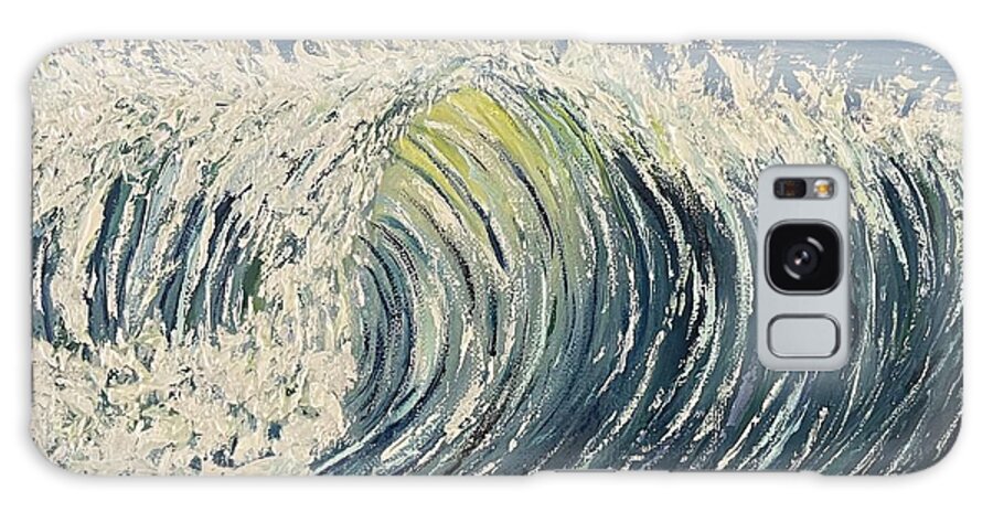 Rolling Wave Galaxy Case featuring the painting Lake Michigan Wave by Lisa White