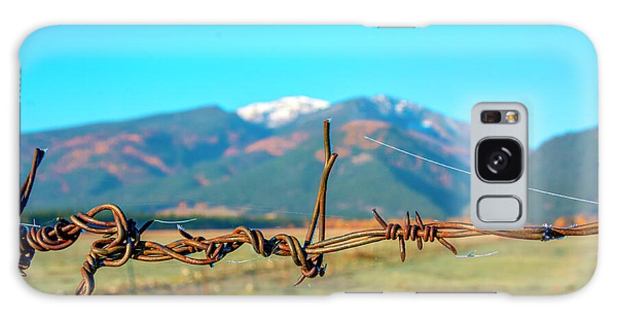 Barbed Wire Galaxy Case featuring the photograph Landscape Through The Wire by Pamela Dunn-Parrish