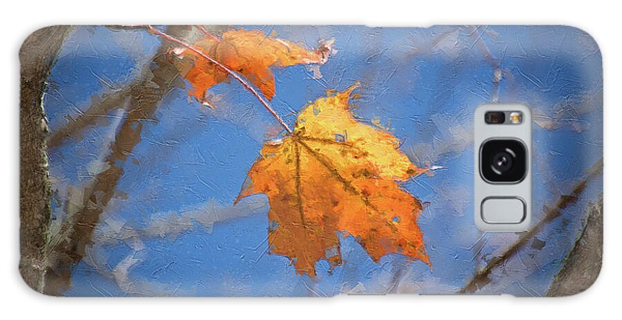 Leaf Galaxy Case featuring the digital art Last Leaves - Autumn Memoir by Rehna George