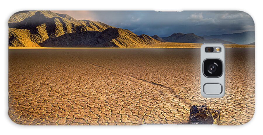 Sliding Rock Galaxy Case featuring the photograph Last light on the Grandstand, Racetrack Playa, Death Valley, California by Neale And Judith Clark
