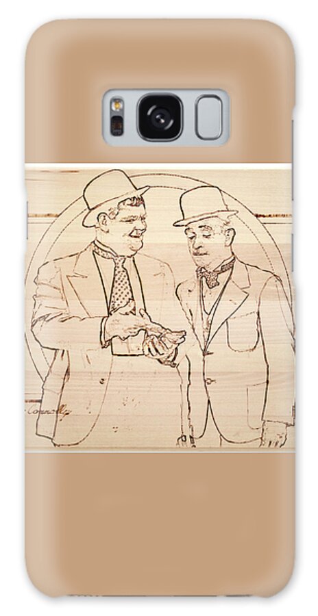 Pyrography Galaxy Case featuring the pyrography Laurel And Hardy - Thicker Than Water by Sean Connolly