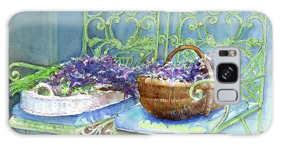 Lavender Painting Galaxy Case featuring the painting Lavender Harvest by Rebecca Matthews