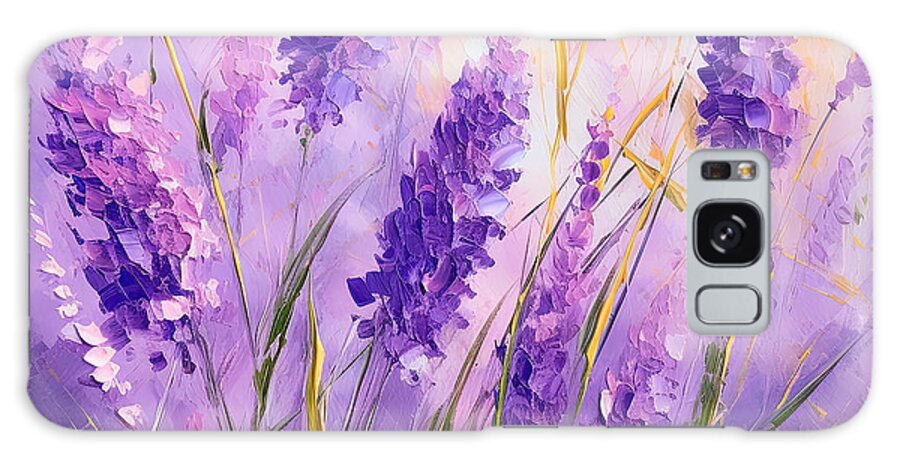 Lavender Galaxy Case featuring the painting Lavender Impression - Lavender Flowers Art by Lourry Legarde