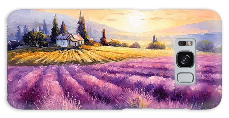 Lavender Galaxy Case featuring the painting Lavender Sunset Dreams by Lourry Legarde