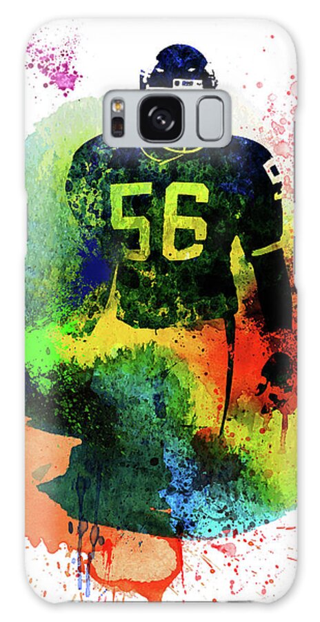 Lawrence Taylor Galaxy Case featuring the mixed media Lawrence Taylor Watercolor I by Naxart Studio